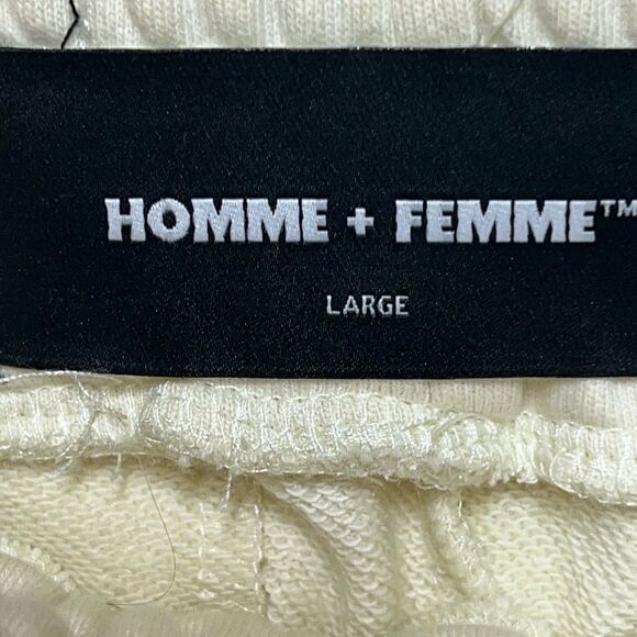 NWOT Homme Femme Signature Cream Black Unisex Track Pants Sz L - Picture 12 of 13